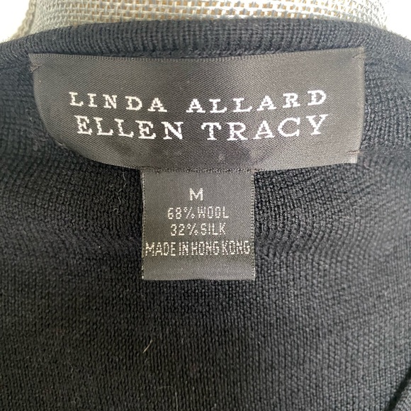 Linda Allard Ellen Tracy black button up sweater - Picture 4 of 7